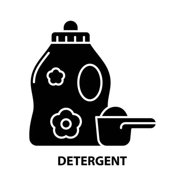 Icono de detergente, signo de vector negro con movimientos editables, ilustración de concepto — Archivo Imágenes Vectoriales