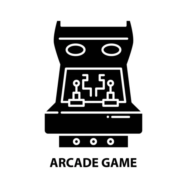 Icona del gioco arcade, segno vettoriale nero con tratti modificabili, illustrazione concettuale — Vettoriale Stock