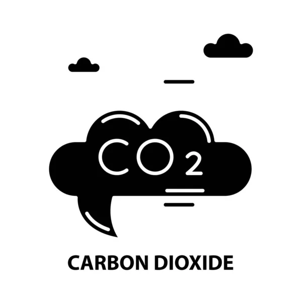 Иконка углекислого газа, знак черного вектора с редактируемыми штрихами, концептуальная иллюстрация — стоковый вектор