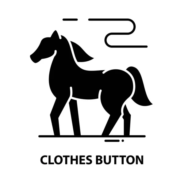 Kläder knapp skylt ikon, svart vektor tecken med redigerbara stroke, koncept illustration — Stock vektor