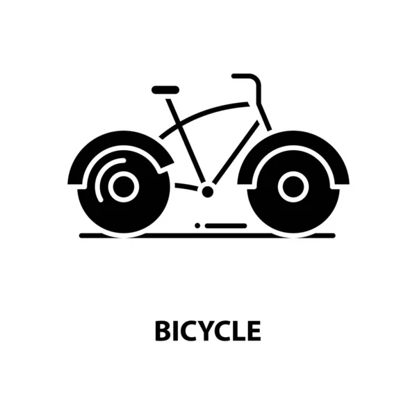 Icône de vélo, signe vectoriel noir avec touches modifiables, illustration de concept — Image vectorielle