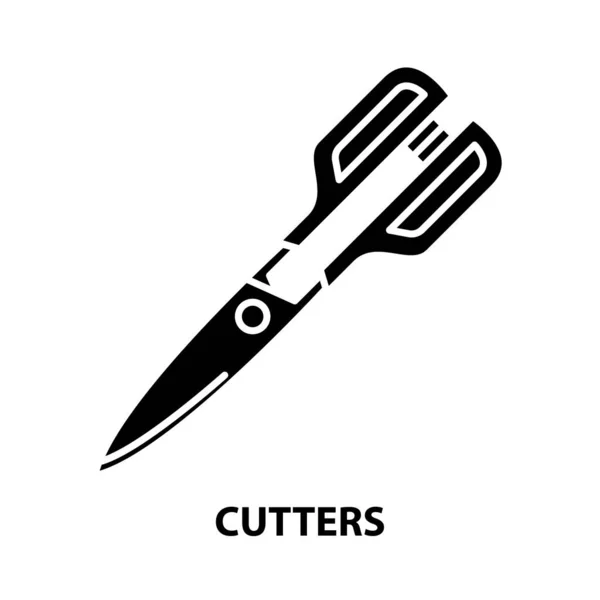 Icône cutters, signe vectoriel noir avec touches modifiables, illustration de concept — Image vectorielle