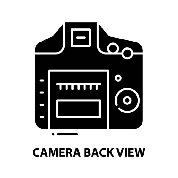 Kamera-Rückseite-Symbol, schwarzes Vektorzeichen mit editierbaren Strichen, Konzeptillustration — Stockvektor