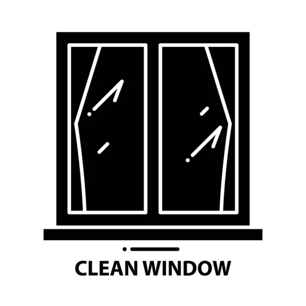 Чиста піктограма символу вікна, чорний векторний знак зі зміненими штрихами, концептуальна ілюстрація — стоковий вектор