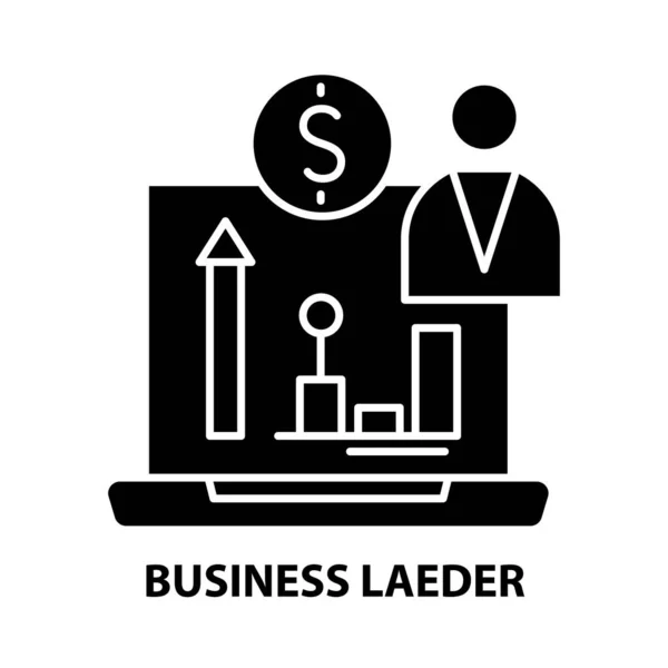 Business-Laeder-Symbol, schwarzes Vektorzeichen mit editierbaren Strichen, Konzeptillustration — Stockvektor