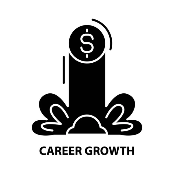 Karrier növekedési szimbólum ikon, fekete vektor jel szerkeszthető stroke, koncepció illusztráció — Stock Vector