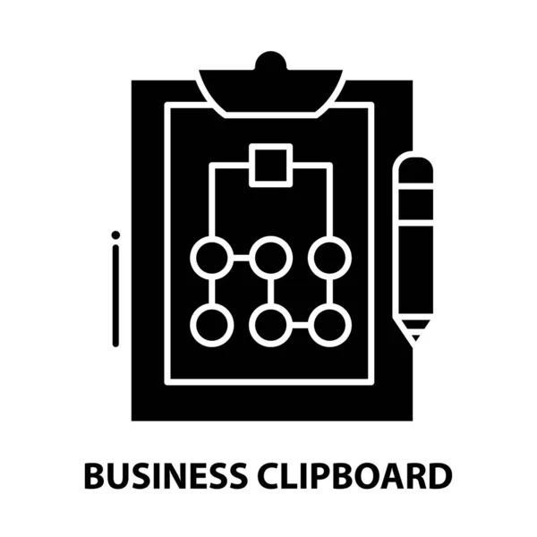 Icona degli appunti aziendali, segno vettoriale nero con tratti modificabili, illustrazione concettuale — Vettoriale Stock