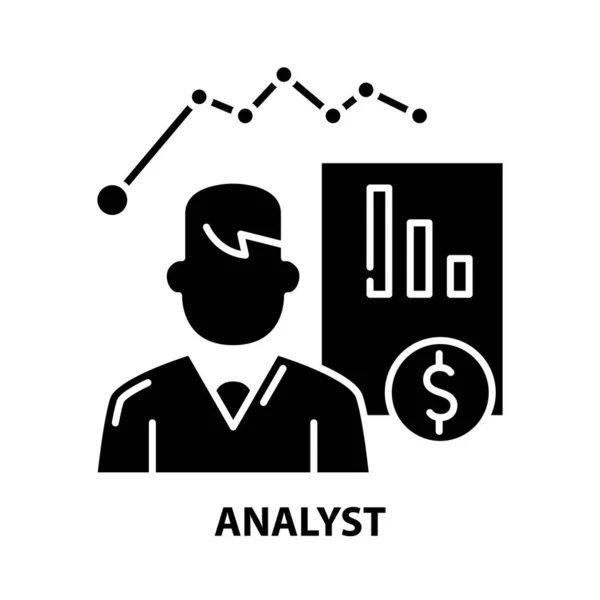 Analytikerikon, svart vektor tecken med redigerbara drag, begrepp illustration — Stock vektor