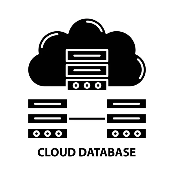 Icône de base de données cloud, signe vectoriel noir avec traits modifiables, illustration de concept — Image vectorielle