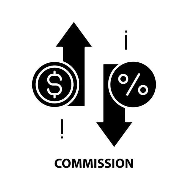 Значок комиссии, знак черного вектора с редактируемыми штрихами, концептуальная иллюстрация — стоковый вектор