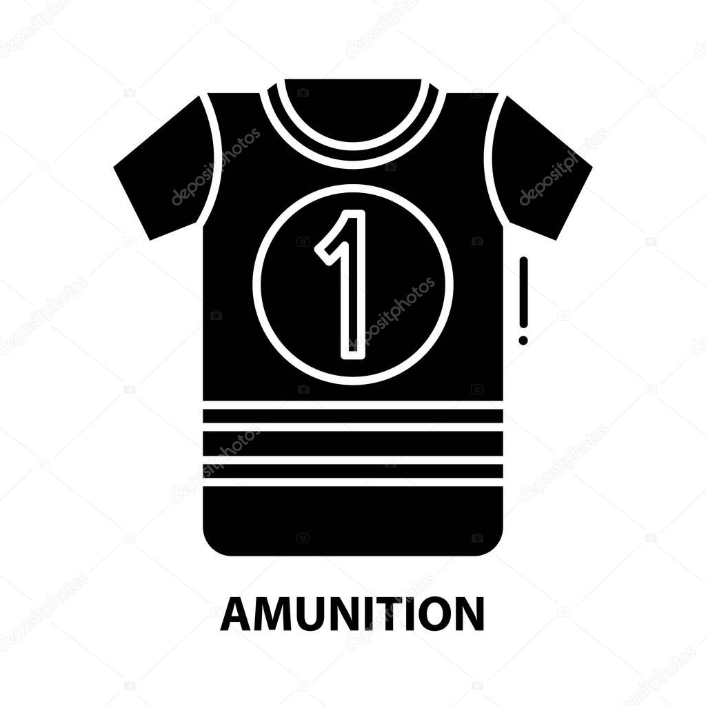 amunition icon, black vector sign with editable strokes, concept illustration