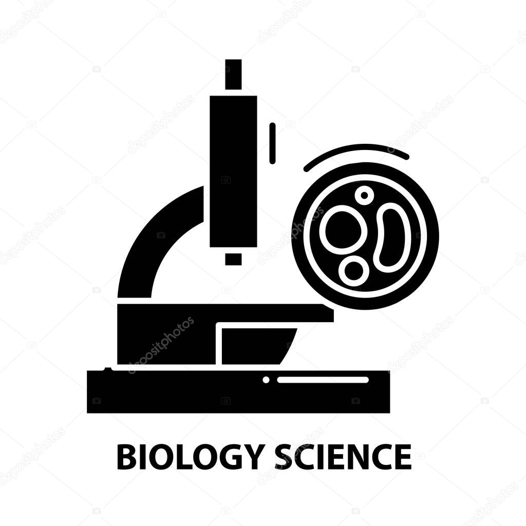 biology science icon, black vector sign with editable strokes, concept illustration