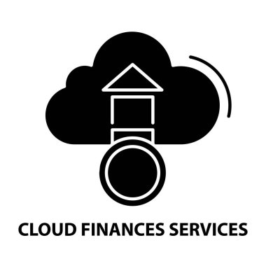 Bulut hizmetleri simgesi, düzenlenebilir vuruşlarla siyah vektör işareti, konsept illüstrasyon