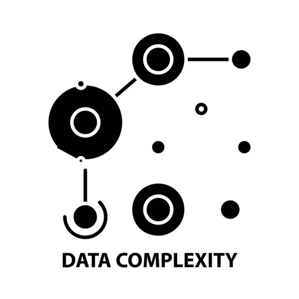 Icône de complexité des données, signe vectoriel noir avec traits modifiables, illustration de concept — Image vectorielle
