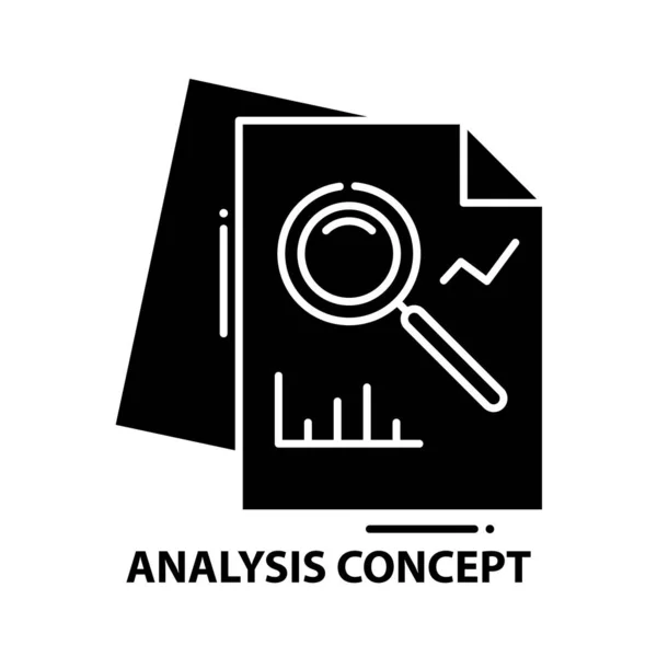 Analyse concept icoon, zwart vectorteken met bewerkbare slagen, concept illustratie — Stockvector