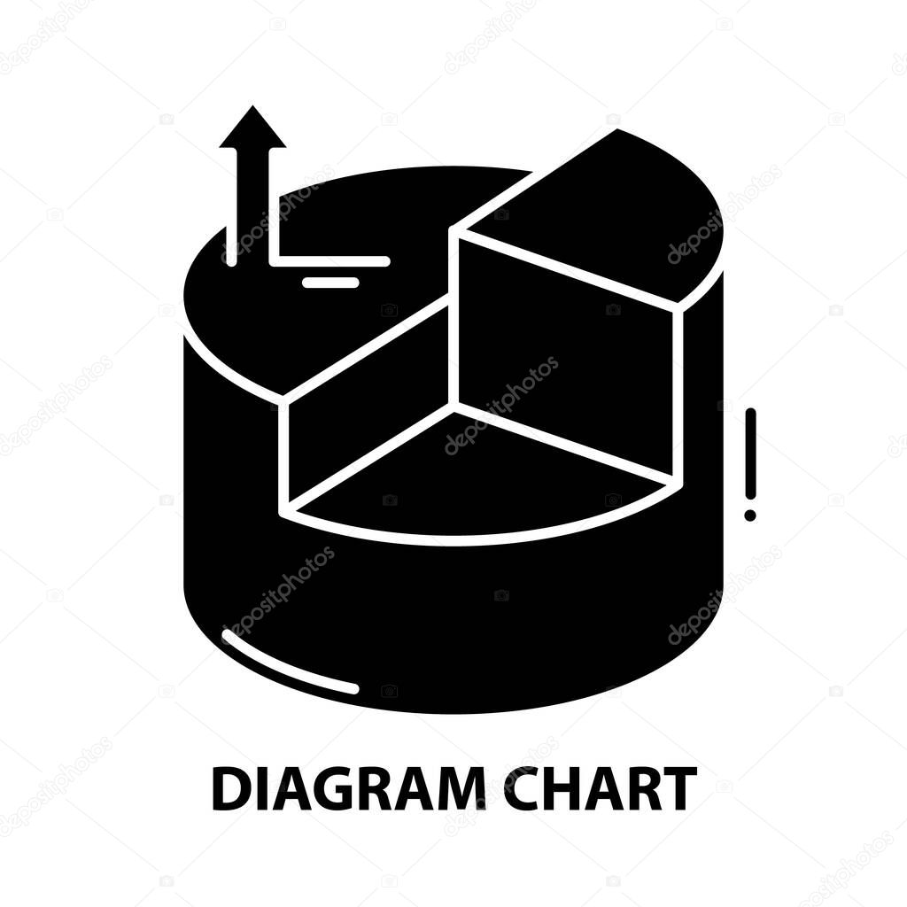 diagram chart icon, black vector sign with editable strokes, concept illustration