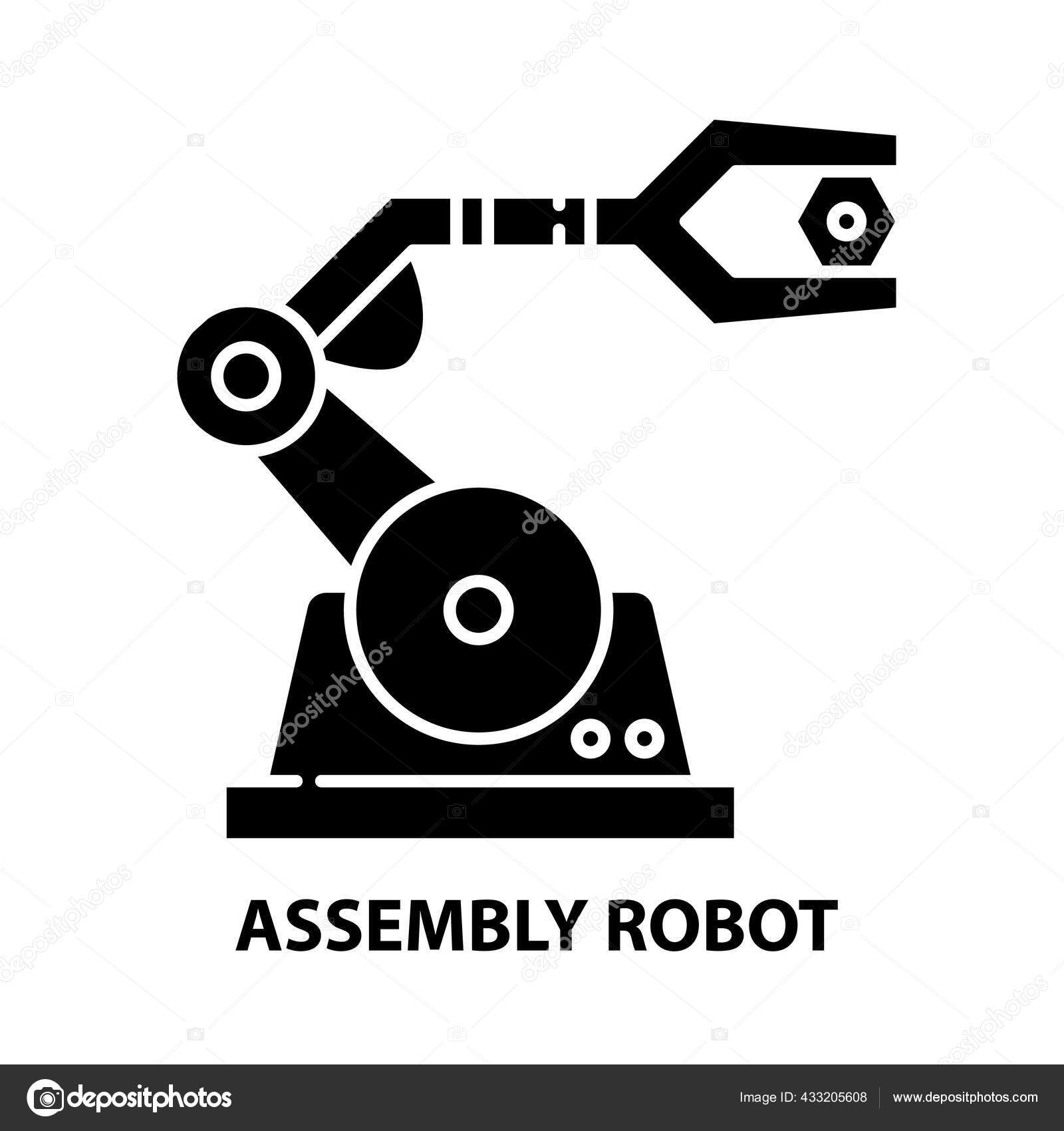 Ikon Robot Perakitan Tanda Vektor Hitam Dengan Coretan Yang Dapat Disunting Ilustrasi Konsep Stok Vektor C Iconsdom 433205608