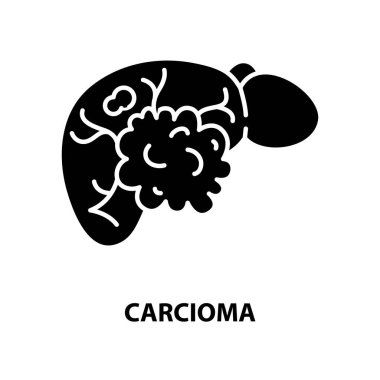 carcioma icon, black vector sign with editable strokes, concept illustration clipart