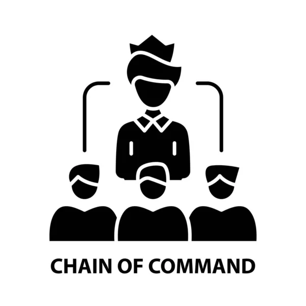 Cadeia de ícone de comando, sinal de vetor preto com traços editáveis, ilustração conceito — Vetor de Stock