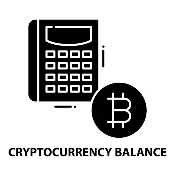 Kryptowährungsbilanz-Symbol, schwarzes Vektorzeichen mit editierbaren Strichen, Konzeptillustration — Stockvektor
