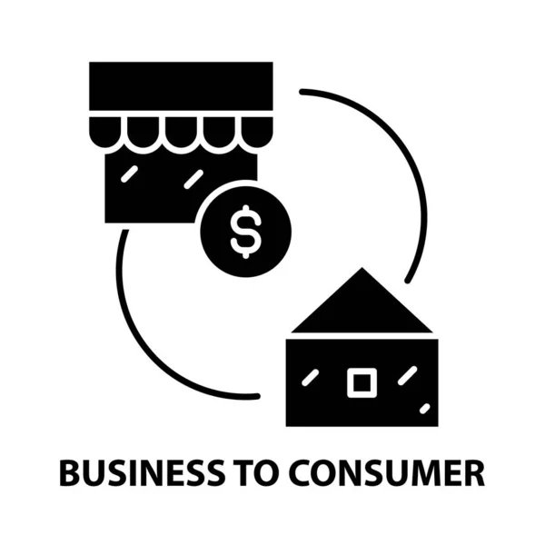 Icona business to consumer, segno vettoriale nero con tratti modificabili, illustrazione concettuale — Vettoriale Stock