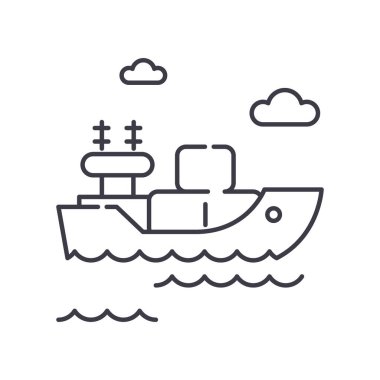 Petrol tankeri simgesi, doğrusal izole edilmiş illüstrasyon, ince çizgi vektörü, web tasarım işareti, düzenlenebilir konsept sembolü beyaz arkaplan üzerinde.