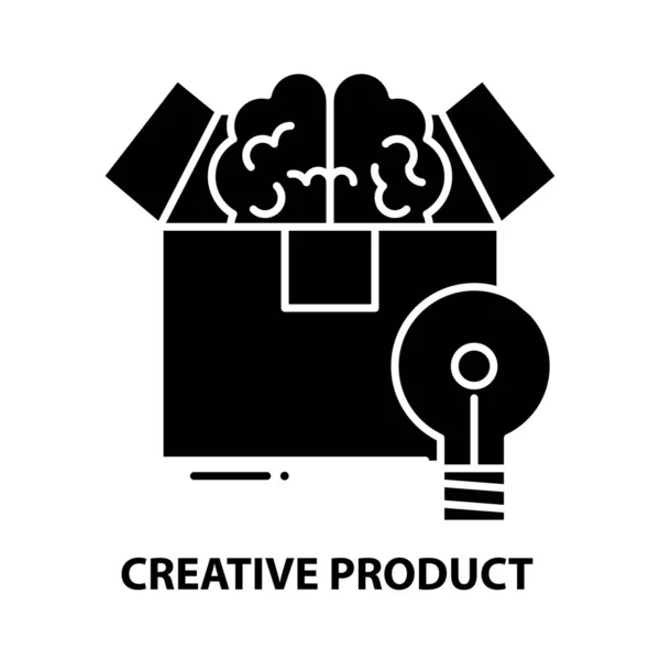 Ikona produktu kreatywnego, czarny znak wektorowy z edytowalnymi pociągnięciami, ilustracja koncepcyjna — Wektor stockowy