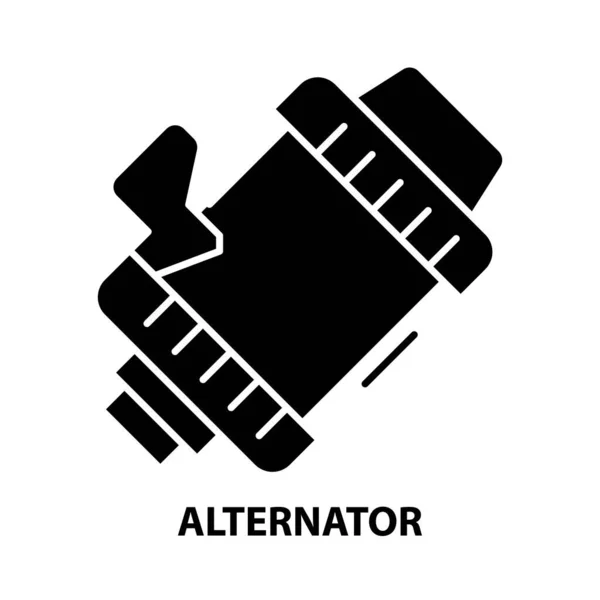 Icône de l'alternateur, signe vectoriel noir avec touches modifiables, illustration de concept — Image vectorielle