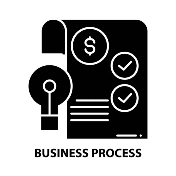 Icona del processo aziendale, segno vettoriale nero con tratti modificabili, illustrazione concettuale — Vettoriale Stock