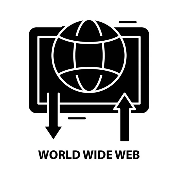 World wide web icon, black vector sign with editable stroke, 컨셉트 일러스트 — 스톡 벡터