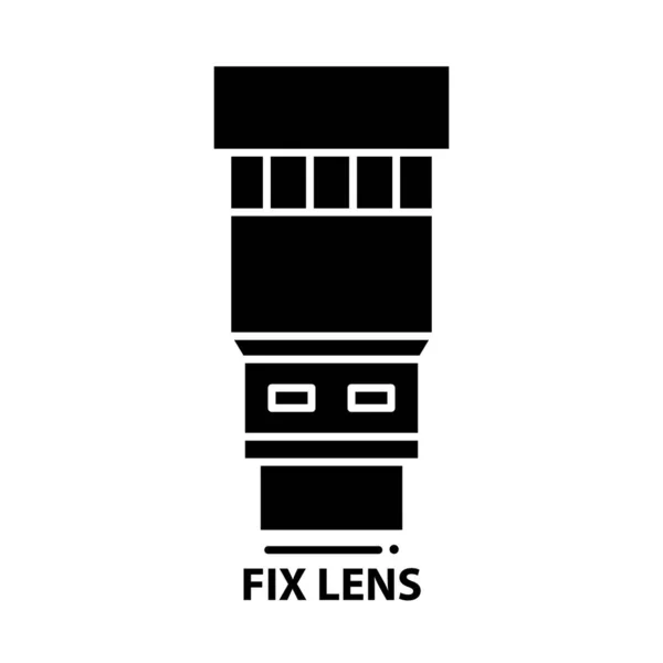Lenspictogram, zwart vectorteken met instelbare slagen, conceptillustratie — Stockvector