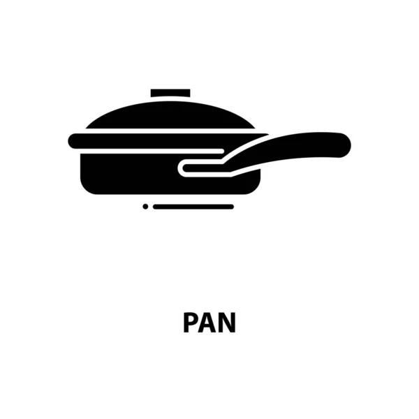 Pan symbol ikon, svart vektor tecken med redigerbara stroke, begrepp illustration — Stock vektor