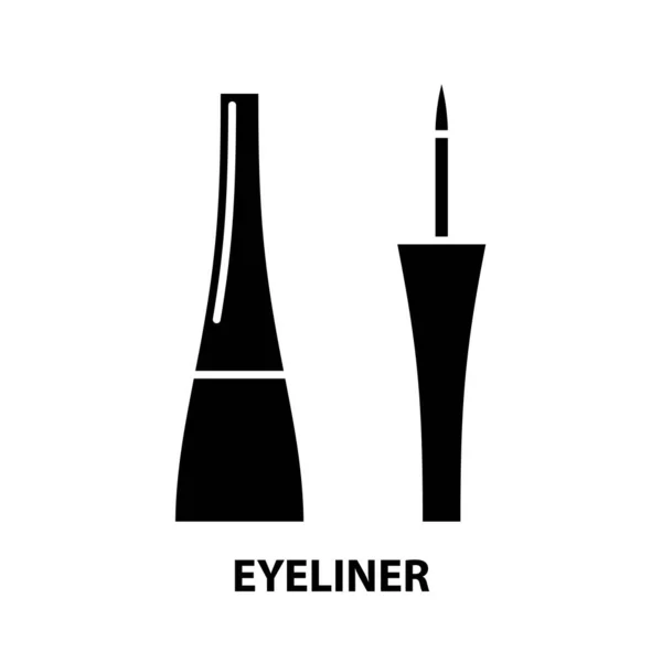 Icono de símbolo delineador de ojos, signo de vector negro con movimientos editables, ilustración de concepto — Vector de stock