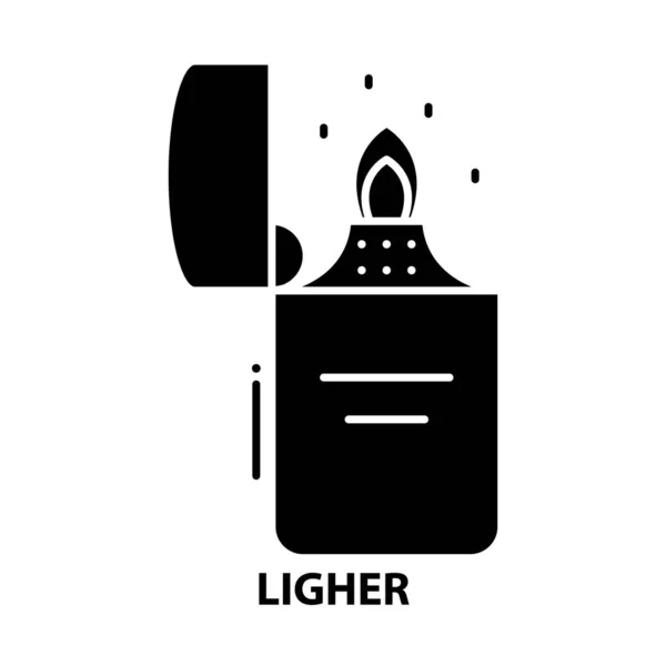 Icono de ligher, signo de vector negro con trazos editables, ilustración de concepto — Archivo Imágenes Vectoriales