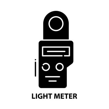 ışık metre simgesi, düzenlenebilir vuruşlu siyah vektör işareti, konsept illüstrasyon