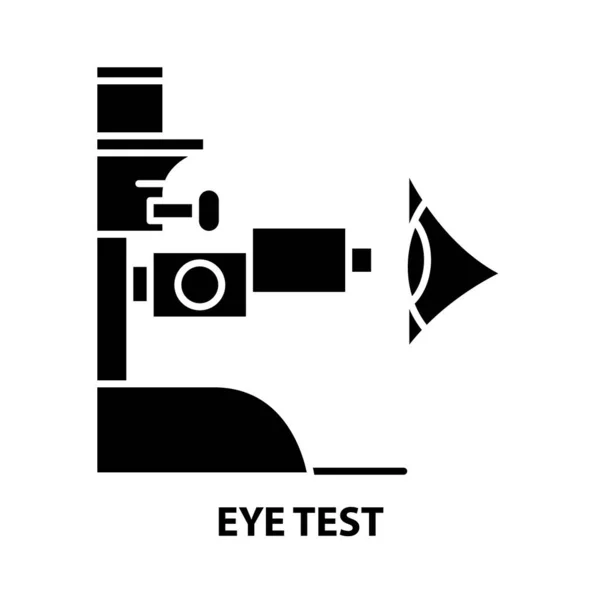 Icône de test oculaire, signe vectoriel noir avec traits modifiables, illustration de concept — Image vectorielle