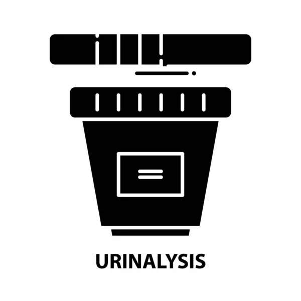 Urinanalys ikon, svart vektor tecken med redigerbara stroke, begrepp illustration — Stock vektor