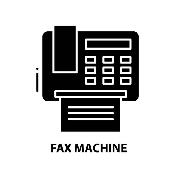 fax machine icon, black vector sign with editable strokes, concept illustration