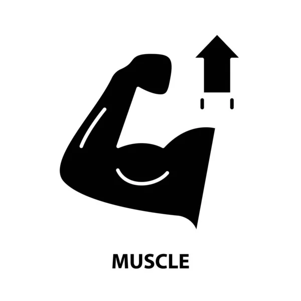 Icona muscolare, segno vettoriale nero con tratti modificabili, illustrazione concettuale — Vettoriale Stock