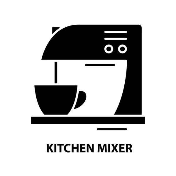 Icône de symbole mélangeur de cuisine, signe vectoriel noir avec touches modifiables, illustration de concept — Image vectorielle