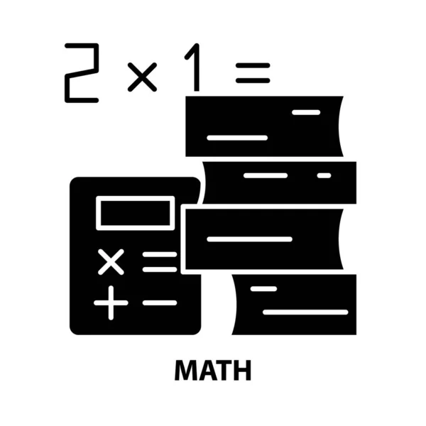 Matek ikon, fekete vektor jel szerkeszthető stroke, koncepció illusztráció — Stock Vector
