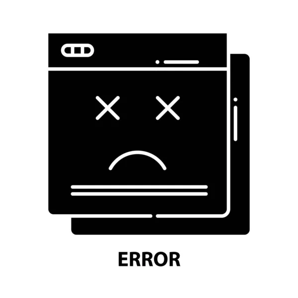 Error icon, black vector sign with editable stroke, 컨셉트 일러스트 — 스톡 벡터