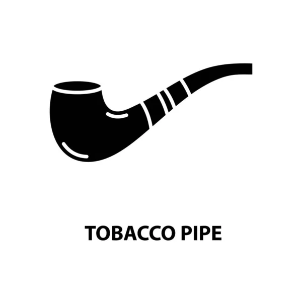 Icône de pipe à tabac, panneau vectoriel noir avec touches modifiables, illustration de concept — Image vectorielle