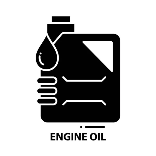 Icona dell'olio motore, segno vettoriale nero con tratti modificabili, illustrazione concettuale — Vettoriale Stock