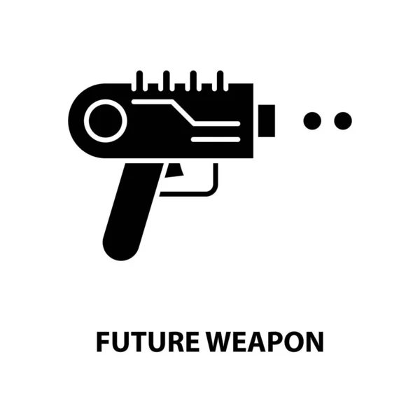 Ikona broni, czarny znak wektora z edytowalnymi pociągnięciami, ilustracja koncepcyjna — Wektor stockowy