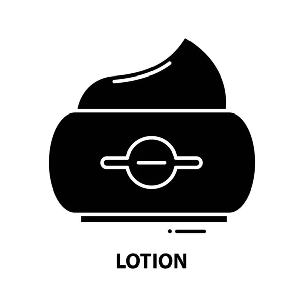 Lotion-Zeichen-Symbol, schwarzes Vektorzeichen mit editierbaren Strichen, Konzeptillustration — Stockvektor