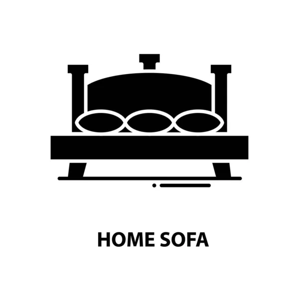 Home divano icona, segno vettoriale nero con tratti modificabili, concept illustration — Vettoriale Stock