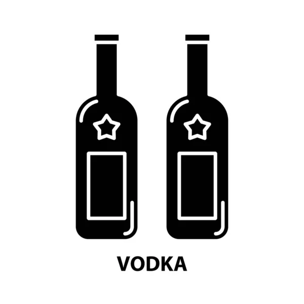 Vodka icon, black vector sign with editable strokes, concept illustration - Stok Vektor