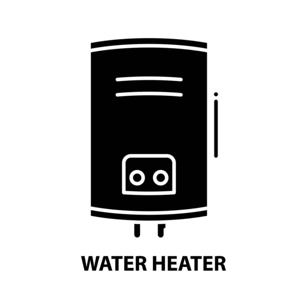 Vízmelegítő ikon, fekete vektor jel szerkeszthető mozdulatokkal, koncepció illusztráció — Stock Vector