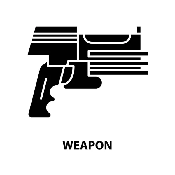 Значок оружия, черный векторный знак с редактируемыми штрихами, концептуальная иллюстрация — стоковый вектор
